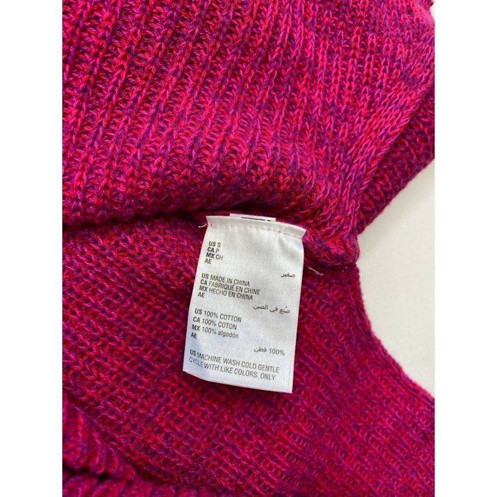 Style & Co Sweater Top Women's SMALL Red Pink Purple V-Neck Oversize Relaxed NEW - Picture 8 of 9